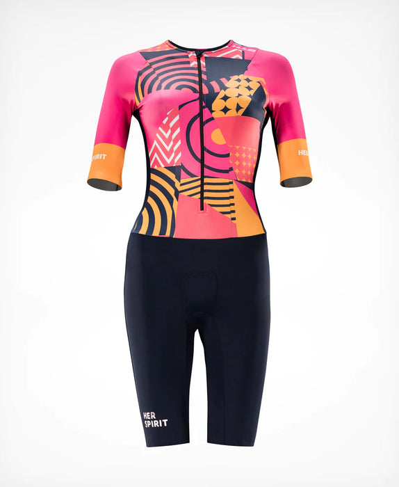 Her Spirit Long Course Tri Suit Patchwork - Women's