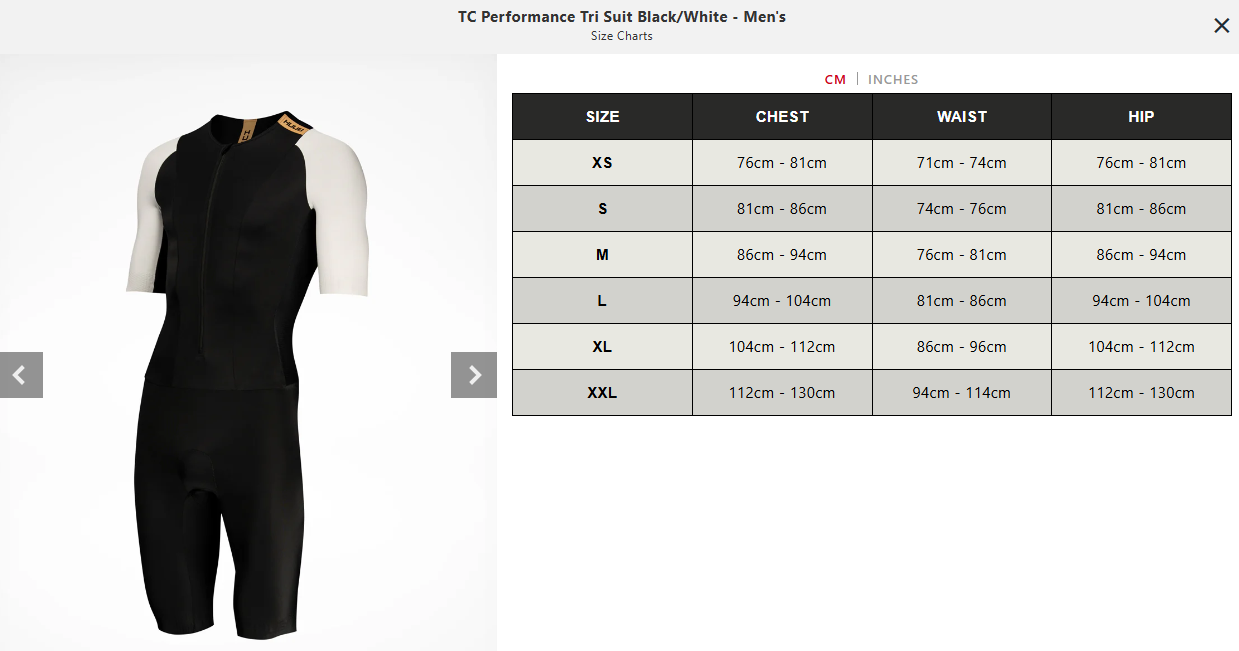 TC Performance Trisuit - Black/White